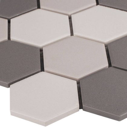 Противоскользящая мозаика, Hexagon Grey Mix Antislip 51x59, Non-Slip