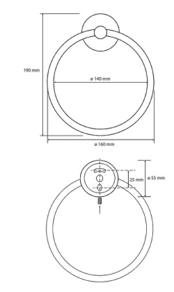 Кольцо для полотенец Bemeta Omega 104104062 Хром
