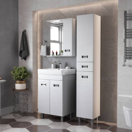 Тумба Onika Балтика-Квадро 55 напольная, белая (ум.Тигода 55) Тумба Onika Балтика-Квадро 55 напольная, белая (ум.Тигода 55)