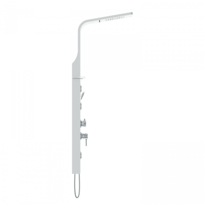 W85P-2-136AW Joy Гидромассажная панель, 3 форсунки, полочка для аксессуаров, верхний душ, 1360Х320