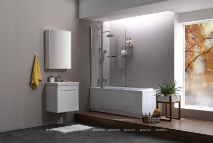 Шторка для ванны Aquanet SG-1200, прозрачное стекло