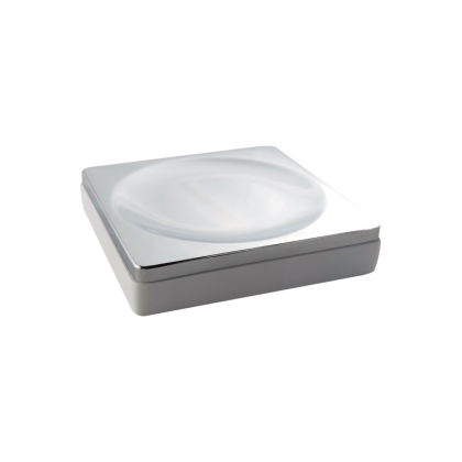 Мыльница квадратная белый-хром 10960-W-CR Boheme