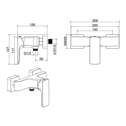 Смеситель для душа Allen Brau Infinity 5.21010-31 черный матовый