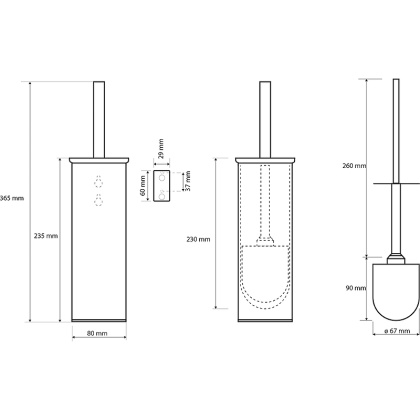 Ёршик (металл) подвесной/наполный, щётка белая