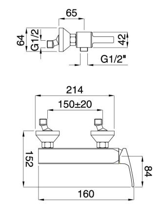 LEGEND-DM-03/24 Смеситель для душа однорычажный, золото, ручка золото