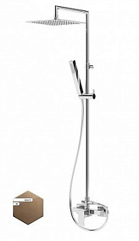 PORTA-CD-SS Душевая колонна со смесителем для верхнего и ручного душа, верхний душ из нержавеющей стали, исполнение sunset PORTA-CD-SS Душевая колонна со смесителем для верхнего и ручного душа, верхний душ из нержавеющей стали, исполнение sunset