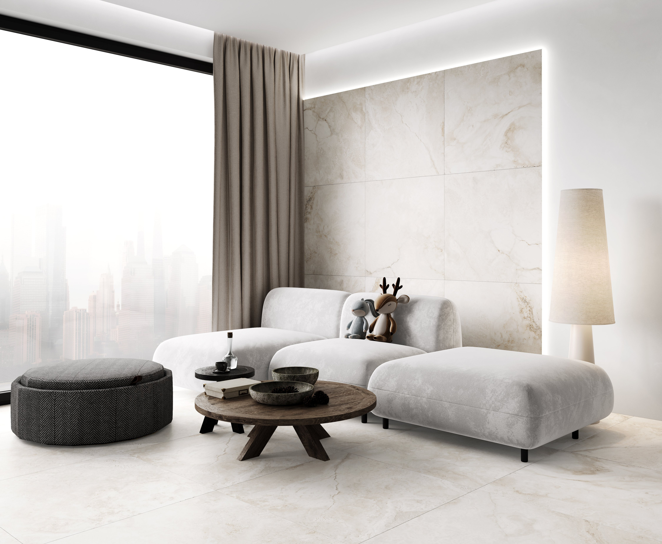 K22/7 Galatea Crema Керамогранит кремовый 80x80 Карвинг