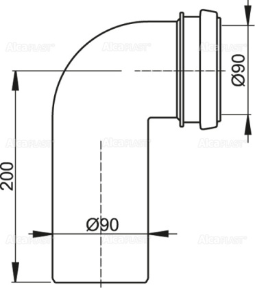Колено стока, комплект DN90/90 Колено стока, комплект DN90/90