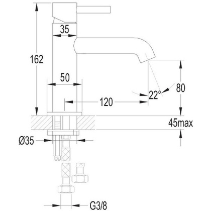 Смеситель для умывальника OMNIRES Y Y1210NBLGL (черный BLH/золото)
