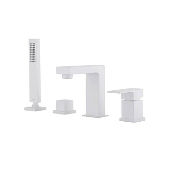 Смеситель ABBER Daheim AF8213W на борт ванны, белый матовый