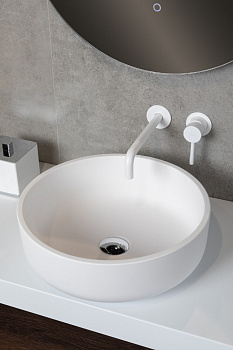 Раковина LV204 Corian white 41,5*14см Раковина LV204 Corian white 41,5*14см