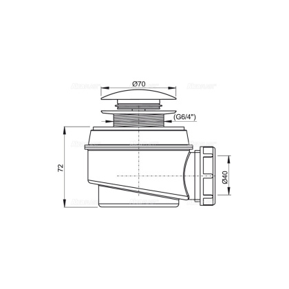 Сифон для душевого поддона CLICK/CLACK, металл Сифон для душевого поддона CLICK/CLACK, металл