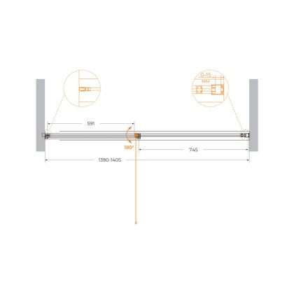 URBAN-B-12-130-C-NERO Душевая дверь