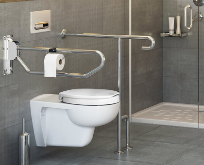 Поручень опорный напольный под углом 90°