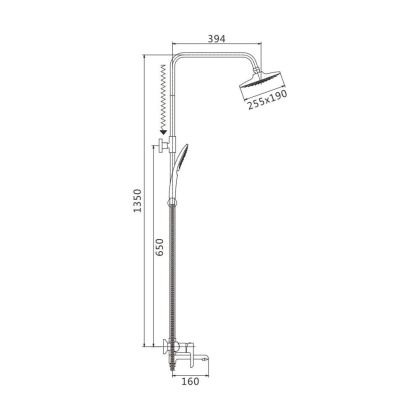 Душевая система Shevanik, латунь S6036FБелый/ хром