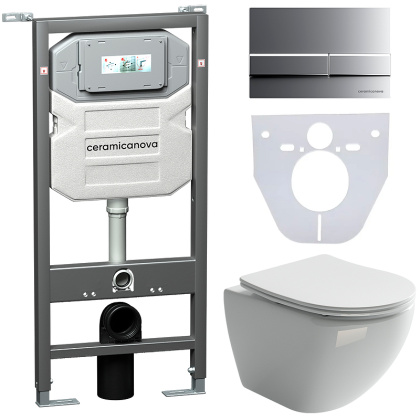 Сет 4 в 1 Инсталляция с кнопкой+унитаз+шумоизоляция