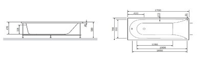 W72A-170-070W-R2 Каркас для ванны spirit 170х70