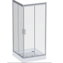 W90UG-403-090MT Душевая кабина Gem Square Slide 90x90 стекло прозрачное, профиль матовый Хром, без п