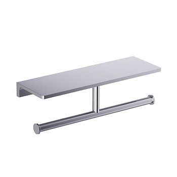 Бумагодержатель двойной с полкой для телефона Timo Selene 10045/00 хром