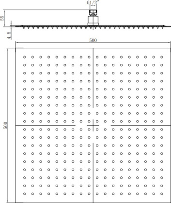 Верхний душ RGW Shower Panels SP-82-50 B 21148250-04 Черный