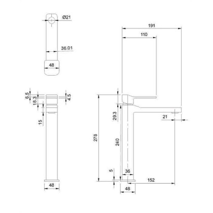 Смеситель для умывальника OMNIRES SLIDE SL7712CR (хром)