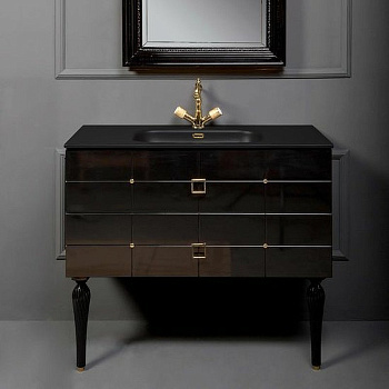 Тумба Piazza 100 черная + золото_Комплект 841-100-BG Boheme Тумба Piazza 100 черная + золото_Комплект 841-100-BG Boheme