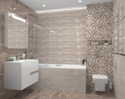 Плитка настенная 17-10-06-493 Polaris серый рельеф 20*60 (10шт/1,2м2),м2