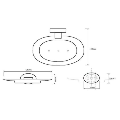 Мыльница Bemeta Oval 118408041 Хром, овальная