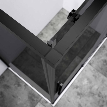 Душевой уголок Slim-N VSR-4SN9014CGB, 1400*900, черный, стекло тонированное