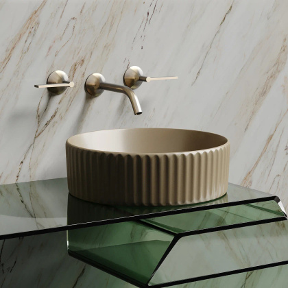 Умывальник чаша накладная круглая (цвет Капучино Матовый) Element 360*360*115мм