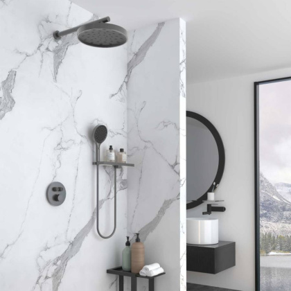 Душевой комплект Inspire VSFW-3I22MT2RGM встраиваемый, термостат,  двухрежимный, вороненая сталь