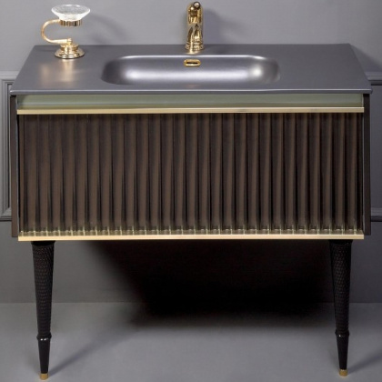 Тумба Canale 100 черная + Золото_Комплект 843-100-BG Boheme Тумба Canale 100 черная + Золото_Комплект 843-100-BG Boheme