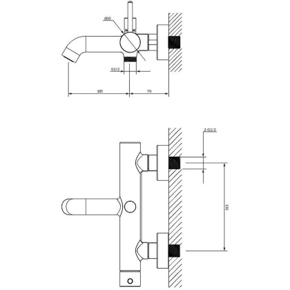 Смеситель для ванны с душевым комплектом OMNIRES Y Y1231GL (золото) 