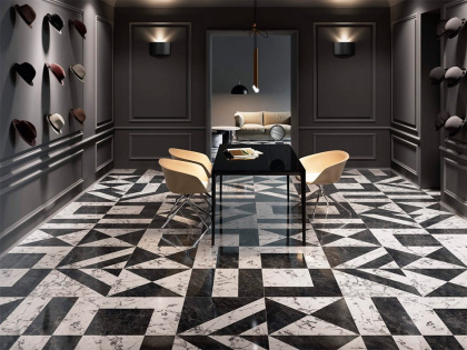 Керамогранит SG013302R Бьянко Неро белый черный лаппатированный 119.5*119.5*11 (2шт\2.856м2), м2