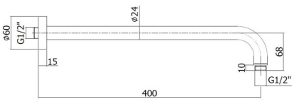 Держатель для верхнего душа Paffoni Lusso ZSOF034BO Держатель для верхнего душа Paffoni Lusso ZSOF034BO