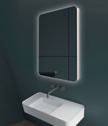 Зеркало LED VLM-3BE600 600х800 c сенсорным выключателем и диммером Зеркало LED VLM-3BE600 600х800 c сенсорным выключателем и диммером