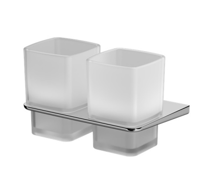 Двойной стеклянный стакан Inspire V2.0 с настенным держателем, 10х16х10,6 см, белый, A50A343400