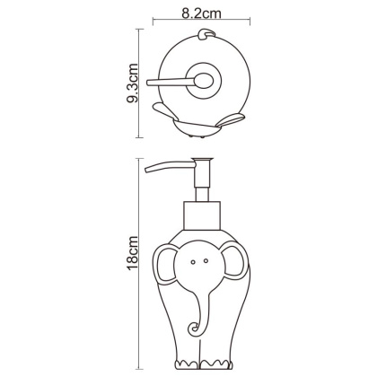 Дозатор для жидкого мыла Lippe, 9,3х18х8,2 см, голубой, K-8199