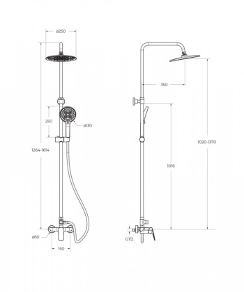 MARINO Душевая стойка со смесителем, хром MARINO-DOCM-CRM MARINO Душевая стойка со смесителем, хром MARINO-DOCM-CRM