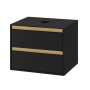 Тумба под накладную раковину EXCELLENT Tuto 60 см (черный матовый/дуб), 2 ящика Тумба под накладную раковину EXCELLENT Tuto 60 см (черный матовый/дуб), 2 ящика
