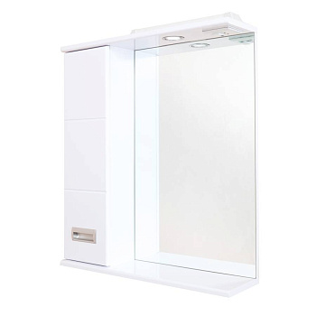 Шкаф-зеркало Onika Балтика 58 белый, левый, с подсветкой