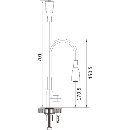 Смеситель для кухни латунь, белый S843C-1