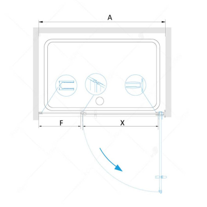 Душевая дверь RGW Hotel HO-012 110 350601211-11 профиль Хром стекло прозрачное