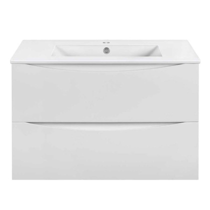 База под керамическую раковину Mia Slim 800 подвесная, 2 выкатных ящика soft close, G.White