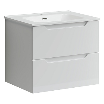 Тумба подвесная SANCOS Norma 2.0 590х450х500, c двумя ящиками оснащенными доводчиками, белый глянец , арт. NR2.060W