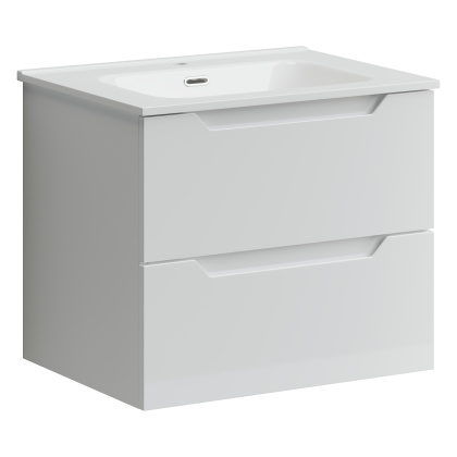 Тумба подвесная SANCOS Norma 2.0 590х450х500, c двумя ящиками оснащенными доводчиками, белый глянец , арт. NR2.060W