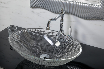 Раковина хрустальная прозрачная овальная Раковина хрустальная прозрачная овальная