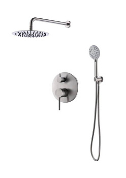 ETNA-SET-DDS-IN Душевой комплект со встраиваемым смесителем с переключателем, верхним душем 250 мм, ручным душем, исполнение сатин ETNA-SET-DDS-IN Душевой комплект со встраиваемым смесителем с переключателем, верхним душем 250 мм, ручным душем, исполнение сатин