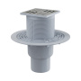 Сливной трап 105×105/50/75 мм прямой сток, решетка из нержавеющей стали, гидрозатвор мокрый