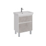 Тумба Lemark COMBI 70см под 1 раковину, подвесная/напольная, 2 ящика, цвет фасада: Бетон, цвет корпуса: Белый глянец
